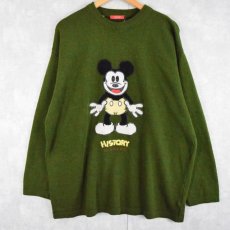 画像1: ICEBERG ITALY製 MICKEY MOUSE "HISTORY" ニットセーター XL (1)