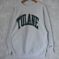 画像1: 90's Champion REVERSE WEAVE USA製 "TULANE ナイロンパッチ付き スウェット XXL (1)