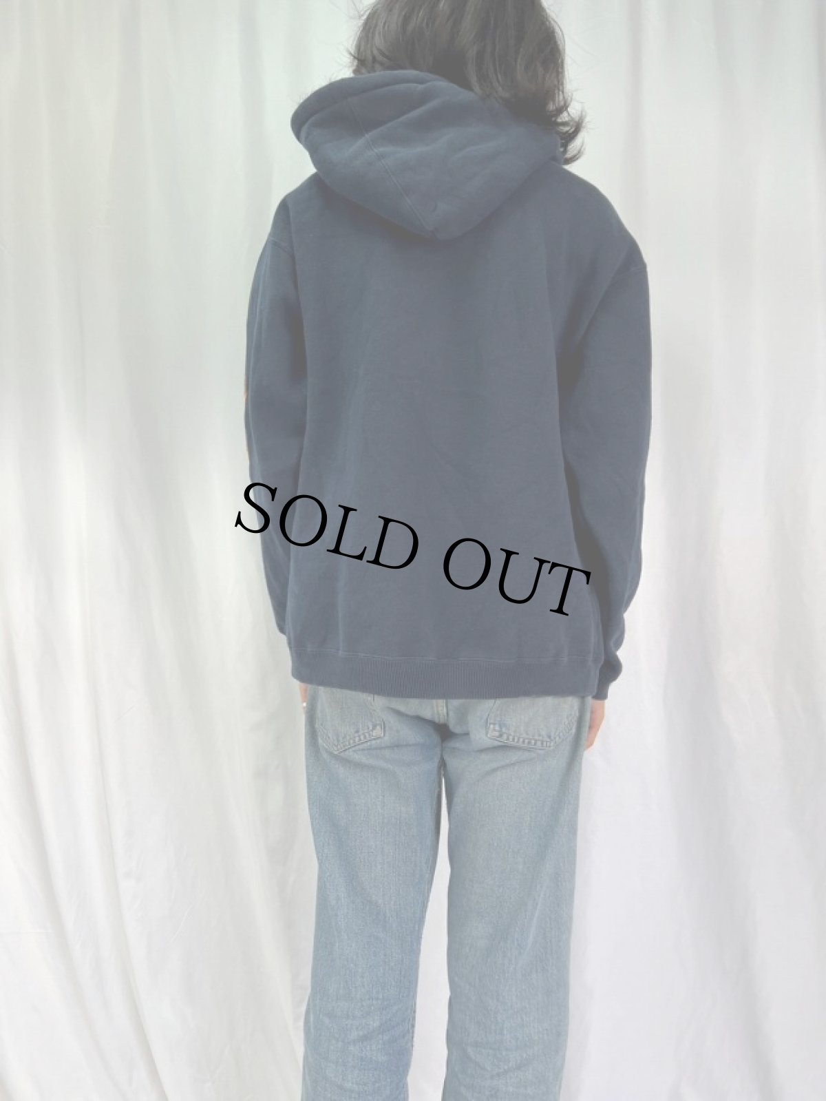 画像4: スカル×ファイヤーパターン プリントスウェットフーディー (4)