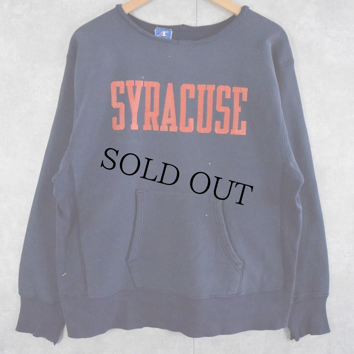 画像1: 90's Champion REVERSE WEAVE USA製 "SYRACUSE" リメイクプリントスウェット L (1)