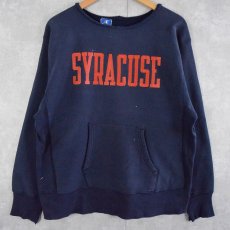 画像1: 90's Champion REVERSE WEAVE USA製 "SYRACUSE" リメイクプリントスウェット L (1)