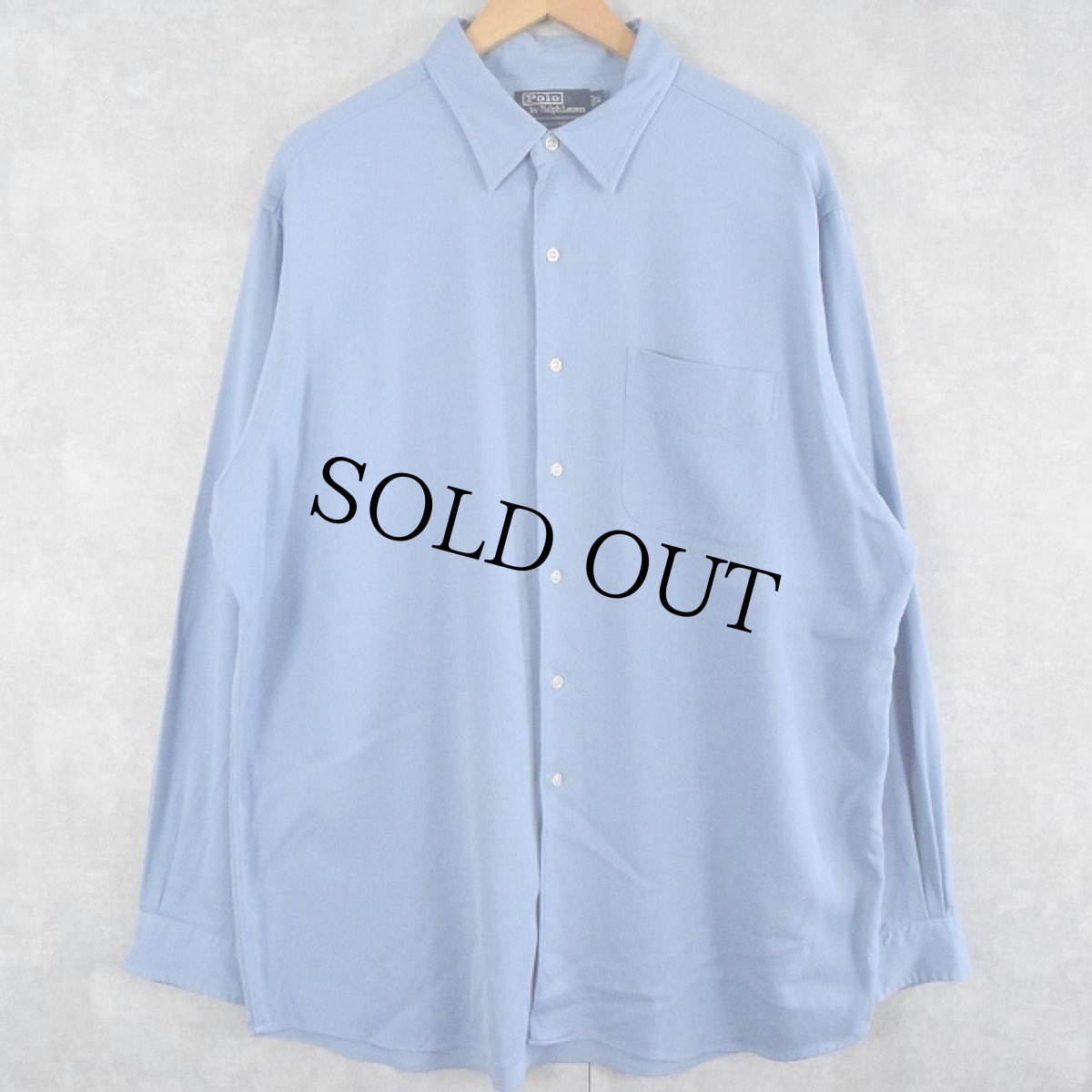 画像1: POLO Ralph Lauren "MARLOWE" シルク×コットンシャツ XL (1)