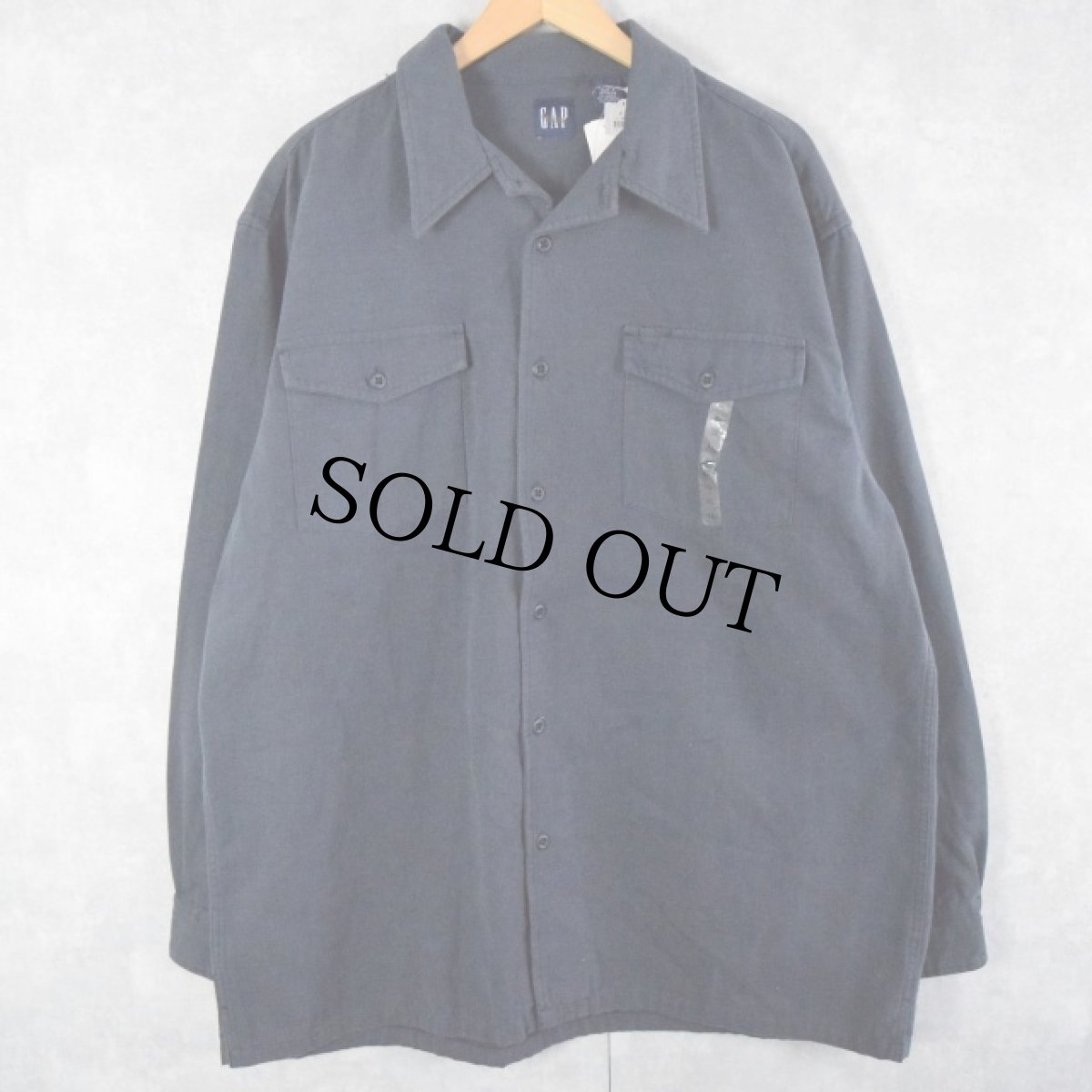 画像1: 90's GAP コットン ワークシャツ タグ付き未使用 XL (1)