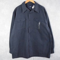 画像1: 90's GAP コットン ワークシャツ タグ付き未使用 XL (1)
