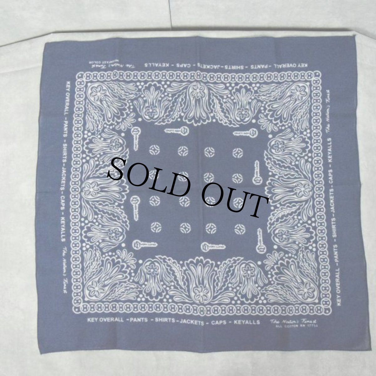 画像2: 60's KEY WORK CLOTHES バンダナ (2)