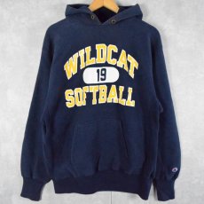 画像1: 90's Champion REVERSE WEAVE USA製 "WILDCAT SOFTBALL" プリントフーディー XL (1)