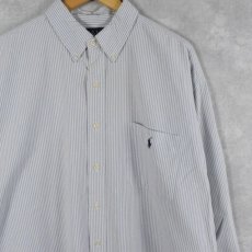 画像1: Ralph Lauren "BIG SHIRT" ストライプ柄 コットンボタンダウンシャツ XL (1)