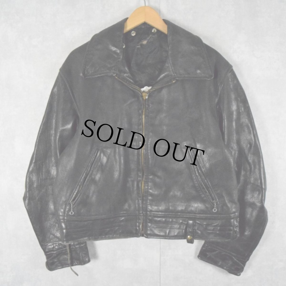 画像1: 60〜70's Cal Leather Jackets Manufactures Leather Policeman Jacket (1)