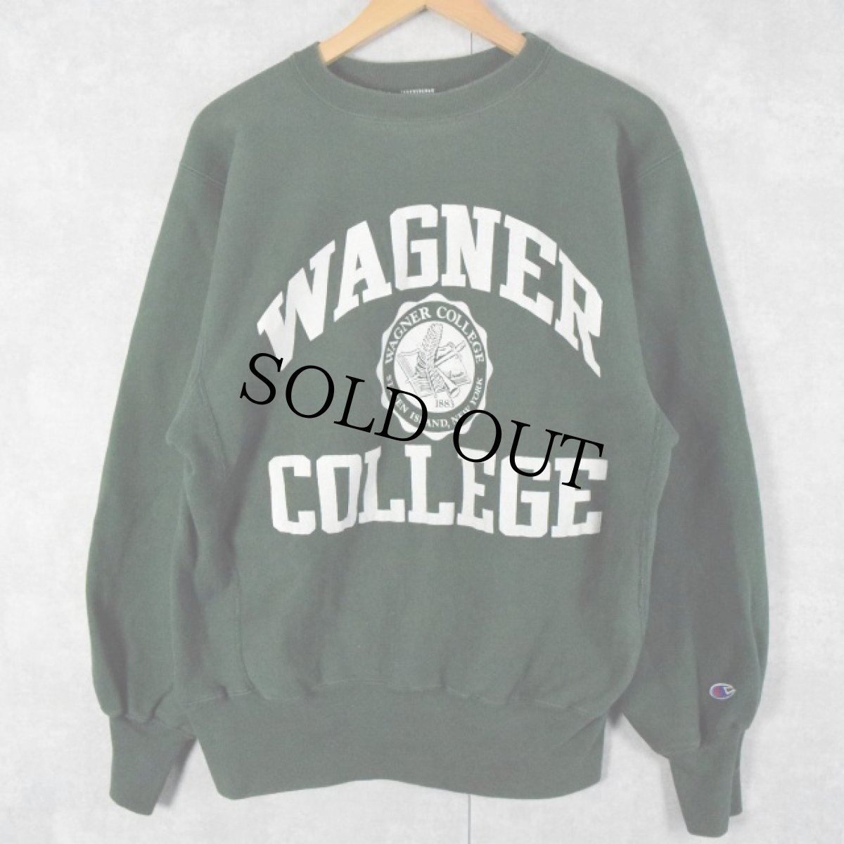 画像1: 90's Champion REVERSE WEAVE USA製 "WAGNER COLLEGE" L (1)