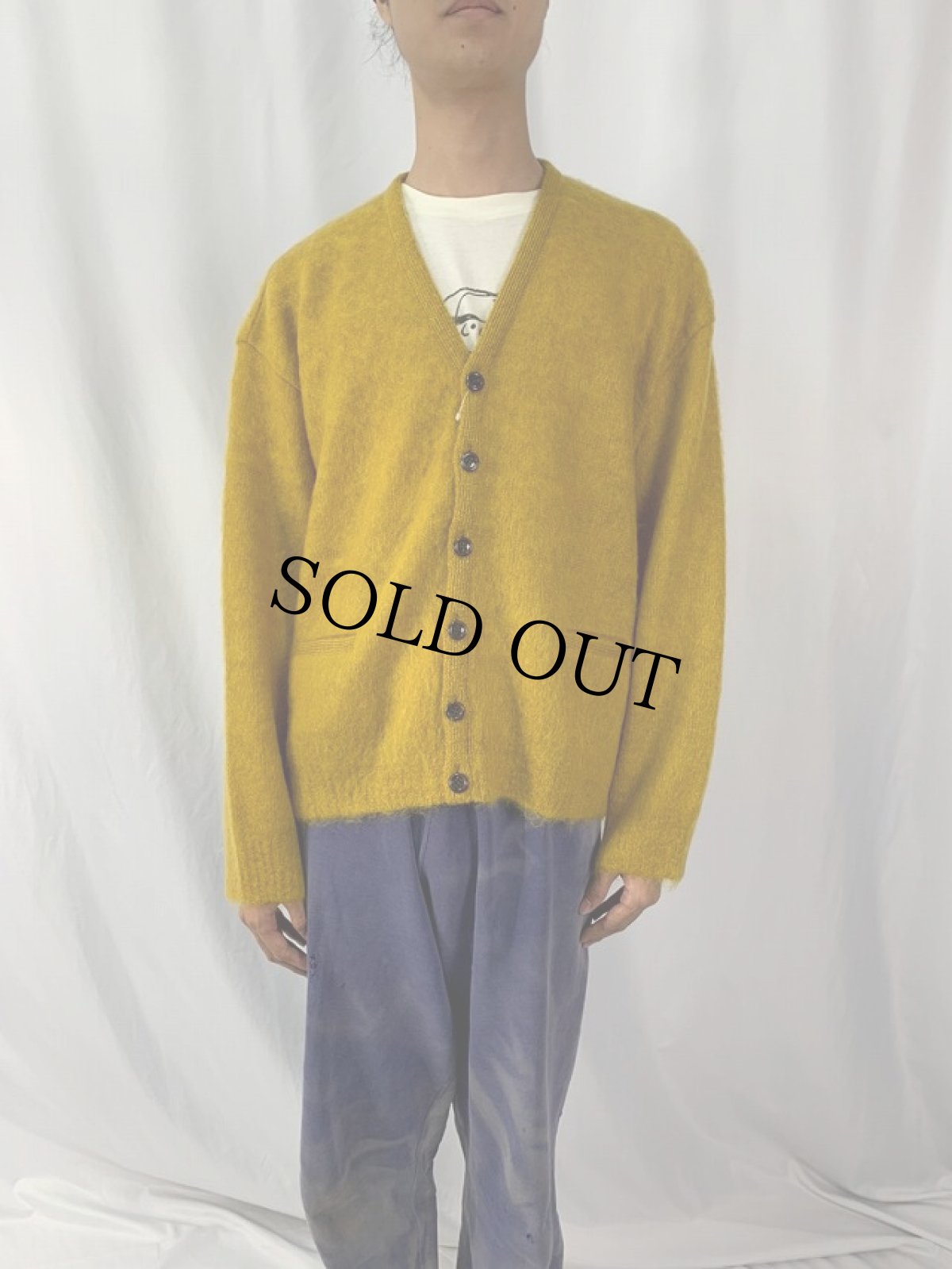 画像4: F.O.G. "Mohair Knit Wide Cardigan" Mustard SIZE M (4)