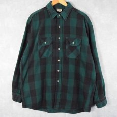 画像1: FIVE BROTHERS ブロックチェック柄 ヘビーネルシャツ XL (1)