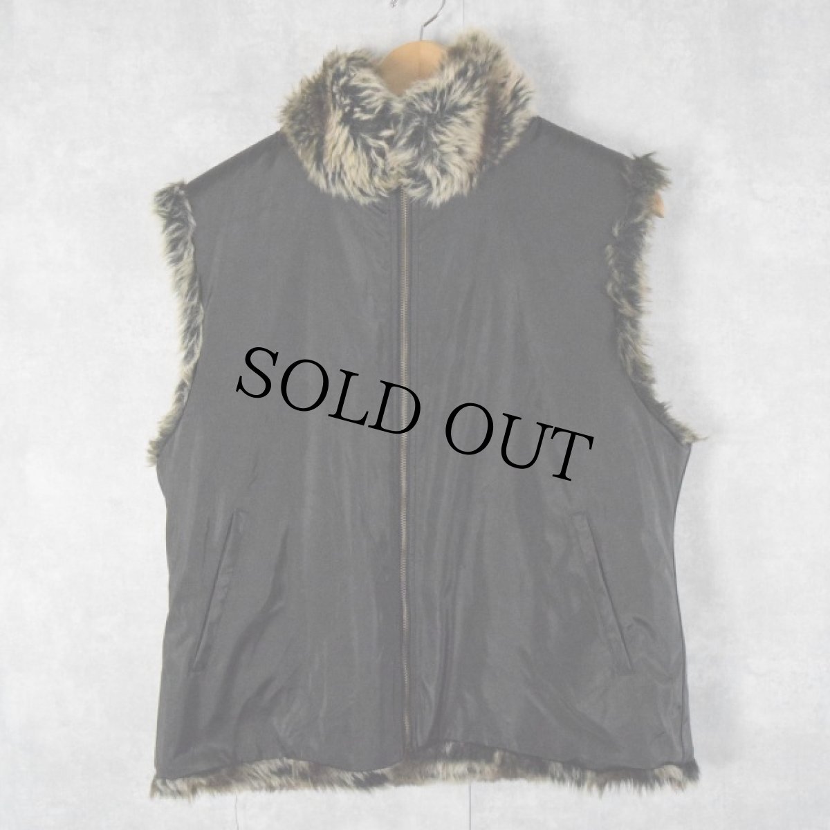 画像2: 90〜00's BLASSPORT フェイクファー リバーシブルベスト L (2)