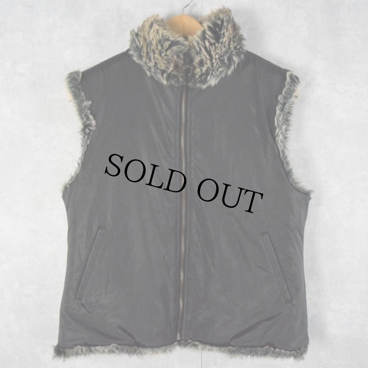 画像2: 90〜00's BLASSPORT フェイクファー リバーシブルベスト M (2)