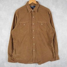 画像1: POLO Ralph Lauren "CLASSIC WESTERN" コーデュロイウエスタンシャツ L (1)