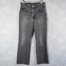 画像1: 90's Levi's 517 USA製 ブーツカット ブラックデニムパンツ W30 (1)