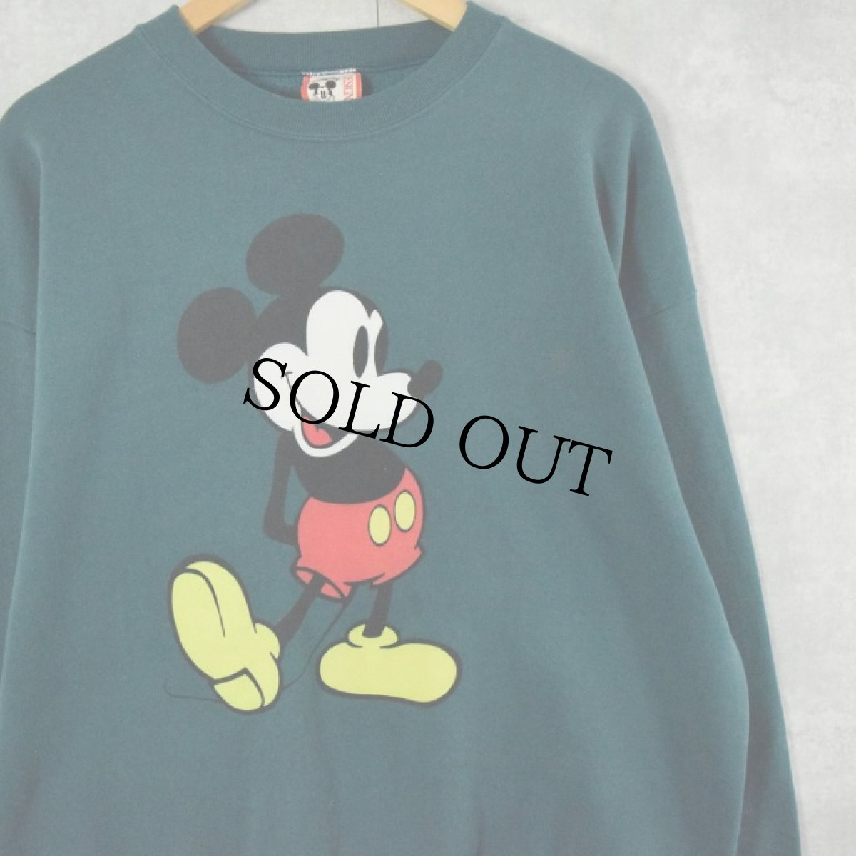 画像1: 90's Disney MICKEY MOUSE USA製 キャラクタープリントスウェット (1)