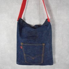 画像1: VINTAGE LEVI'S BIGE デニムトートバッグ (1)