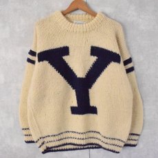画像1: 90's ALPACA IMPORTS ネパール製 "YALE" ウールニットセーター (1)