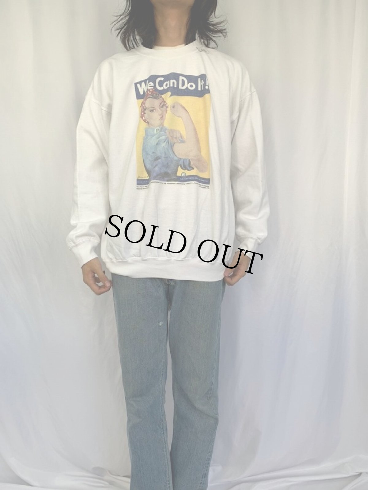 画像2: 2000's "We Can Do It!" 第二次世界大戦 ポスタープリントTシャツ XL (2)