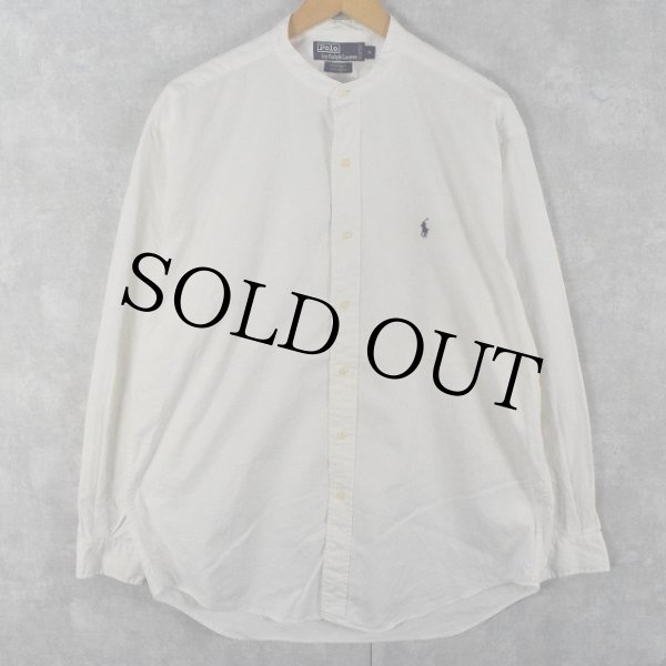 リネン100%✨POLO RALPH LAUREN長袖シャツ バンドカラー 現行 専用 ポロラルフローレン 麻100% リネン バンドカラー 長袖