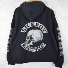 画像1: SICK BOY MOTORCYCLES "SICK IS FOREVER" スカルプリント スウェットフーディー L (1)