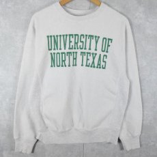 画像1: Champion REVERSE WEAVE "UNIVERSITY OF NORTH TEXAS" インサイドアウトデザイン プリントスウェット M (1)