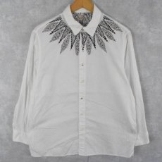 画像1: KAPITAL デザイン刺繍 コットンシャツ M (1)