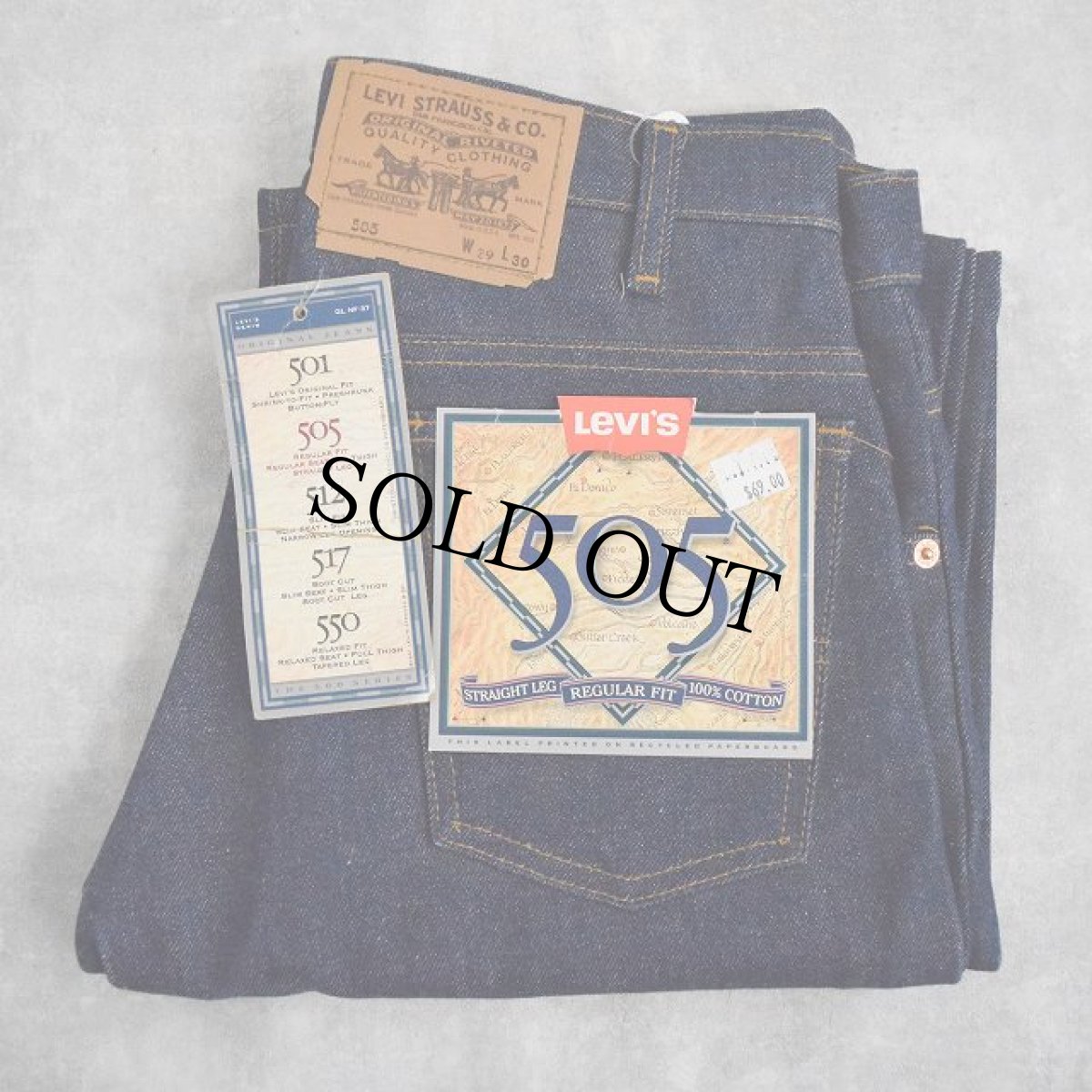 画像1: 80's Levi's 505 USA製 デニムパンツ フラッシャー付きDEADSTOCK W31 (1)