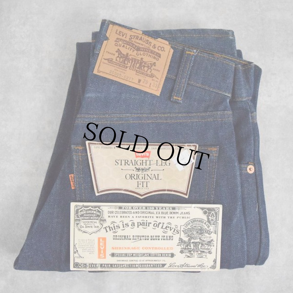 画像1: 80's Levi's 20505-0217 USA製 オレンジタブ デニムパンツ フラッシャー付きDEADSTOCK W29 (1)