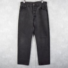 画像1: 90's Levi's 501 USA製 ブラックデニムパンツ W35 (1)