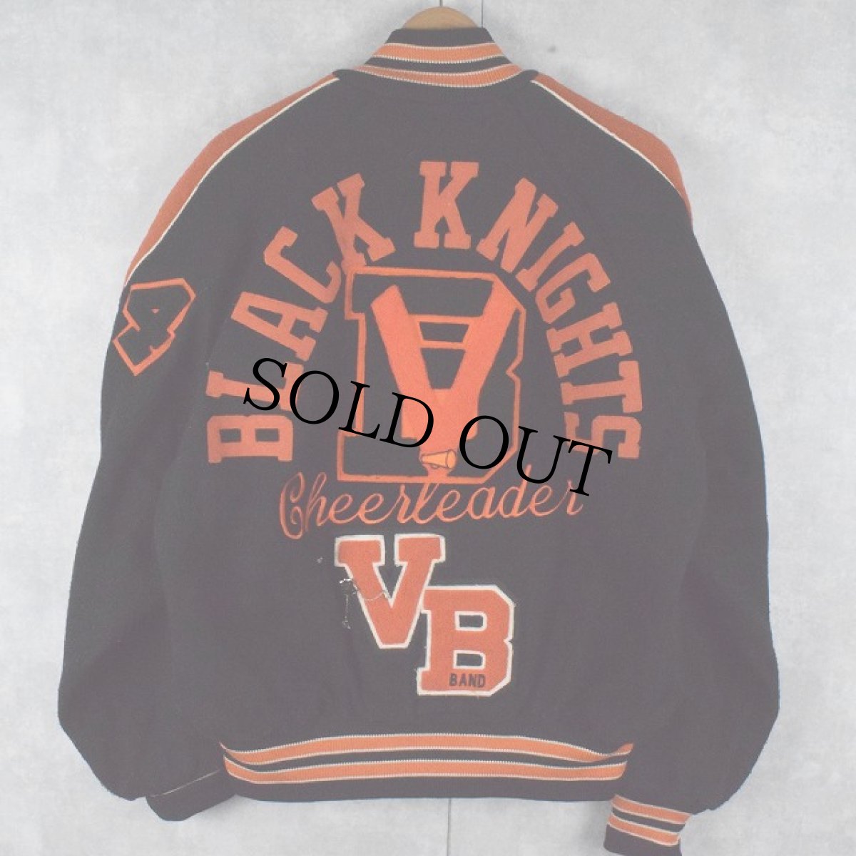 画像2: 90's Holloway 刺繍×ワッペン付き メルトンスタジャン BLACK L (2)