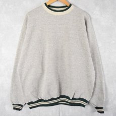 画像1: TULTEX ボーダーリブ モックネックスウェット L (1)