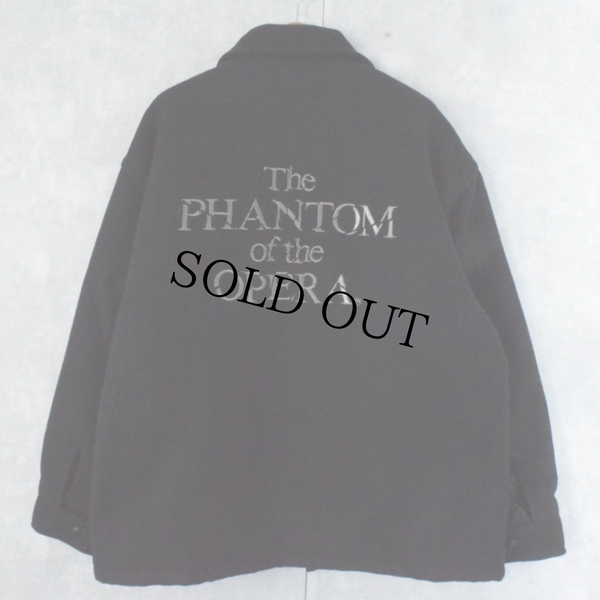 画像1: 90's〜 The PHANTOM of the OPERA ミュージカル 刺繍ウールジップジャケット XL BLACK (1)