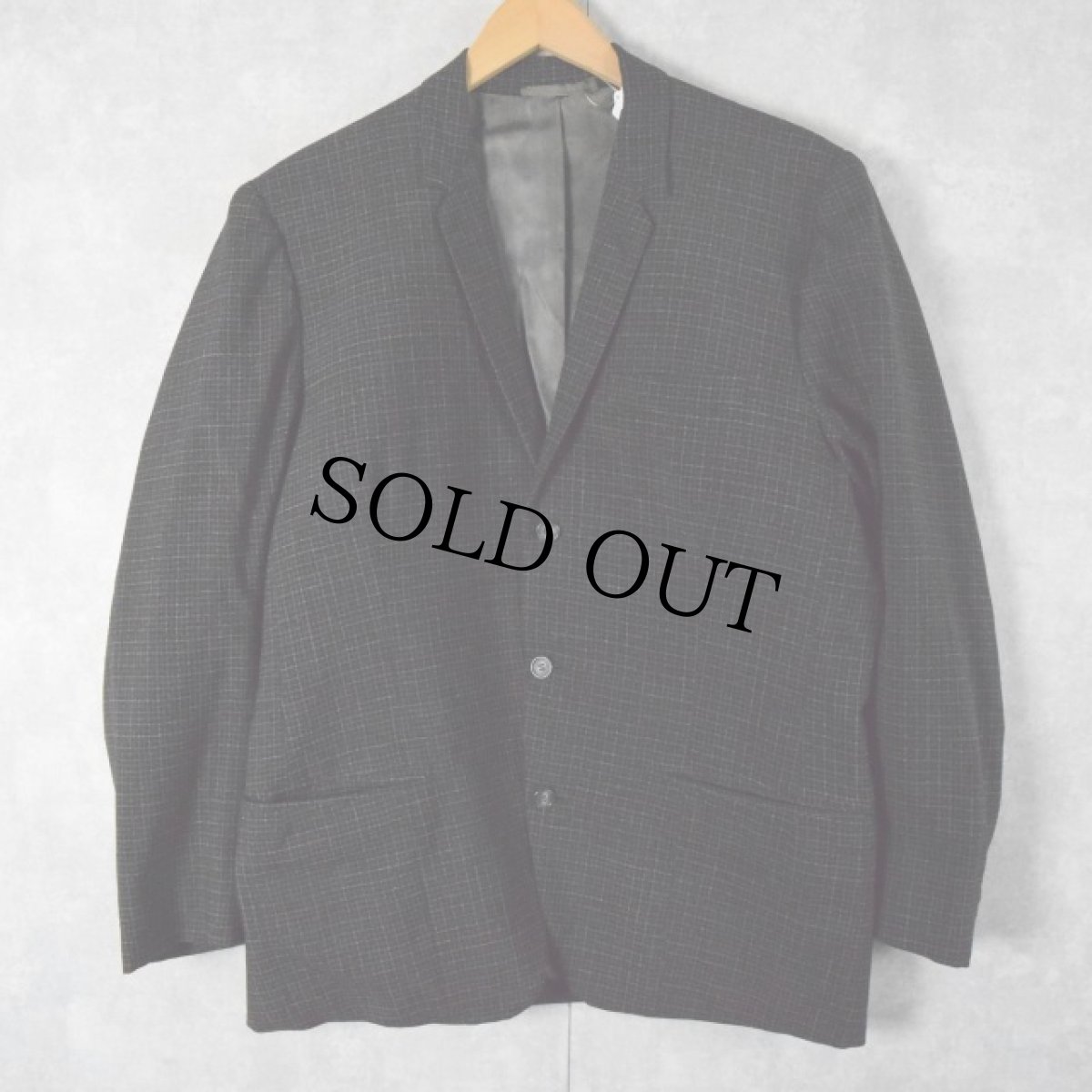 画像2: 60's チェック柄 ウールテーラードジャケット & スラックス SETUP (2)