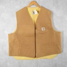 画像1: 80〜90's Carhartt ボアライナー ダックベスト 3XL (1)