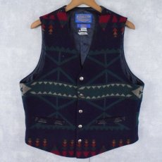 画像1: 90's PENDLETON USA製 ネイティブ柄 ウール×コットンベスト (1)
