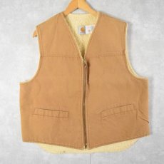 画像1: 80〜90's Carhartt ボアライナー ダックベスト XL (1)