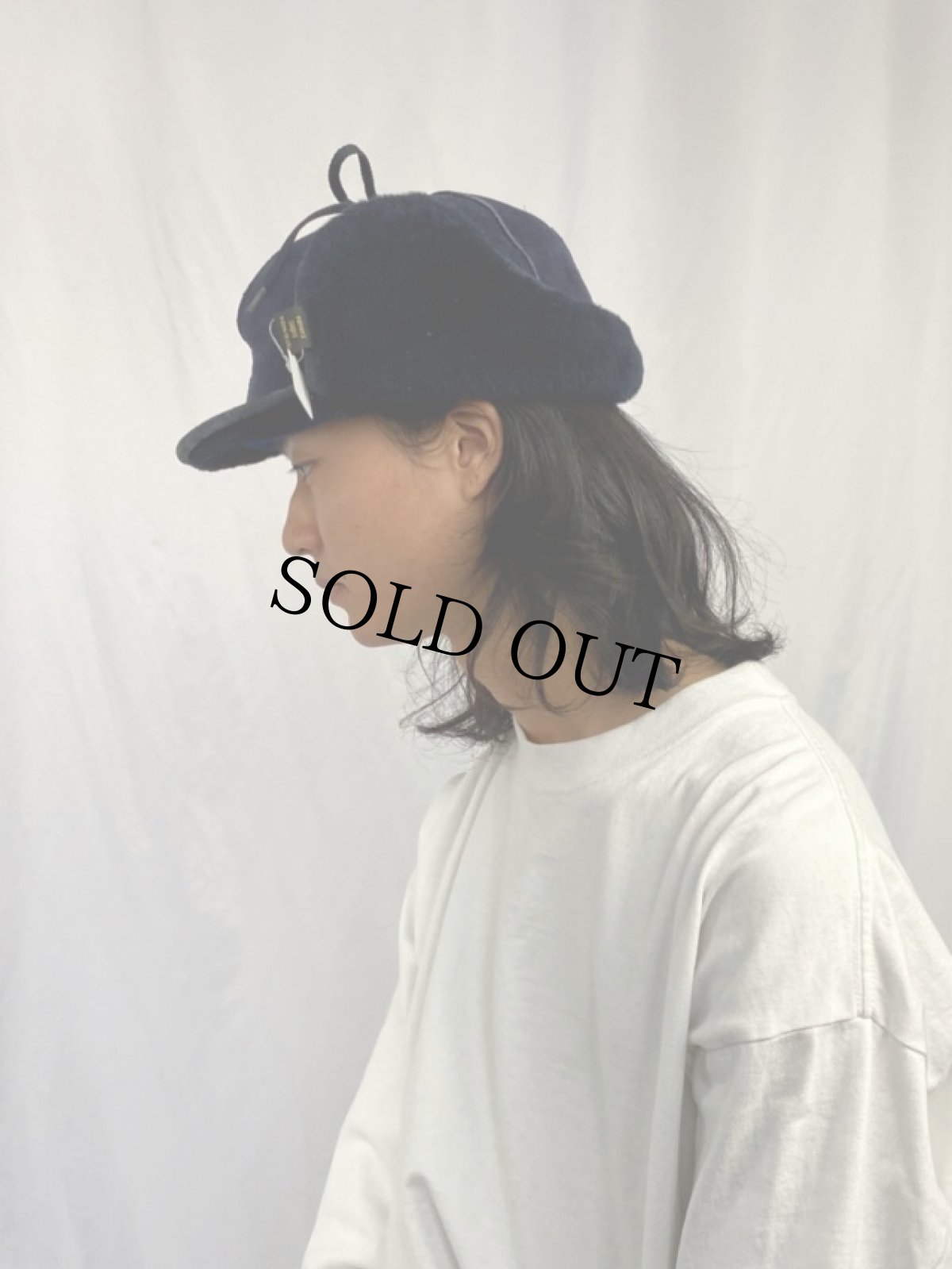 画像4: 90's CANADA製 ムートンボンバーキャップ (4)