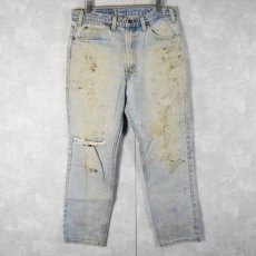 画像1: 80's〜 Levi's 40509 USA製 ペンキペイント デニムパンツ W32 (1)