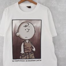 画像1: 90's PEANUTS "Charlie Brown" USA製 パロディTシャツ L (1)