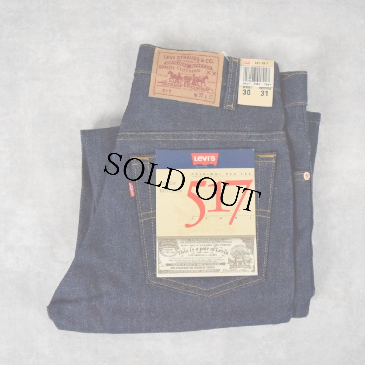 画像1: 80's Levi's 517 USA製 ブーツカットデニムパンツ フラッシャー付きDEADSTOCK W30 (1)