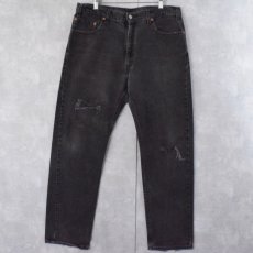 画像1: 2000's Levi's 505 USA製 ブラックデニムパンツ W35 (1)