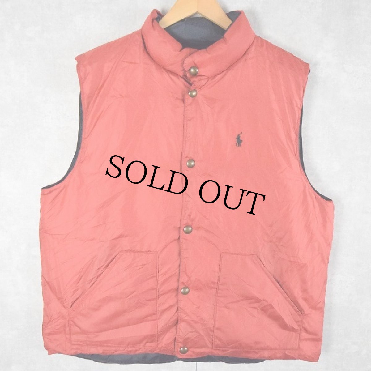 画像2: POLO Ralph Lauren ロゴ刺繍 リバーシブルダウンベスト XL (2)