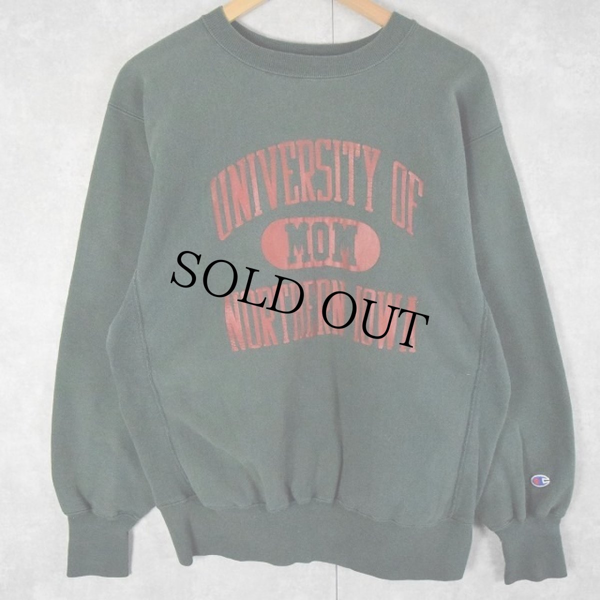 画像1: 90's Champion REVERSE WEAVE USA製 "UNIVERSITY OF NORTHERN IOWA" プリントスウェット L (1)