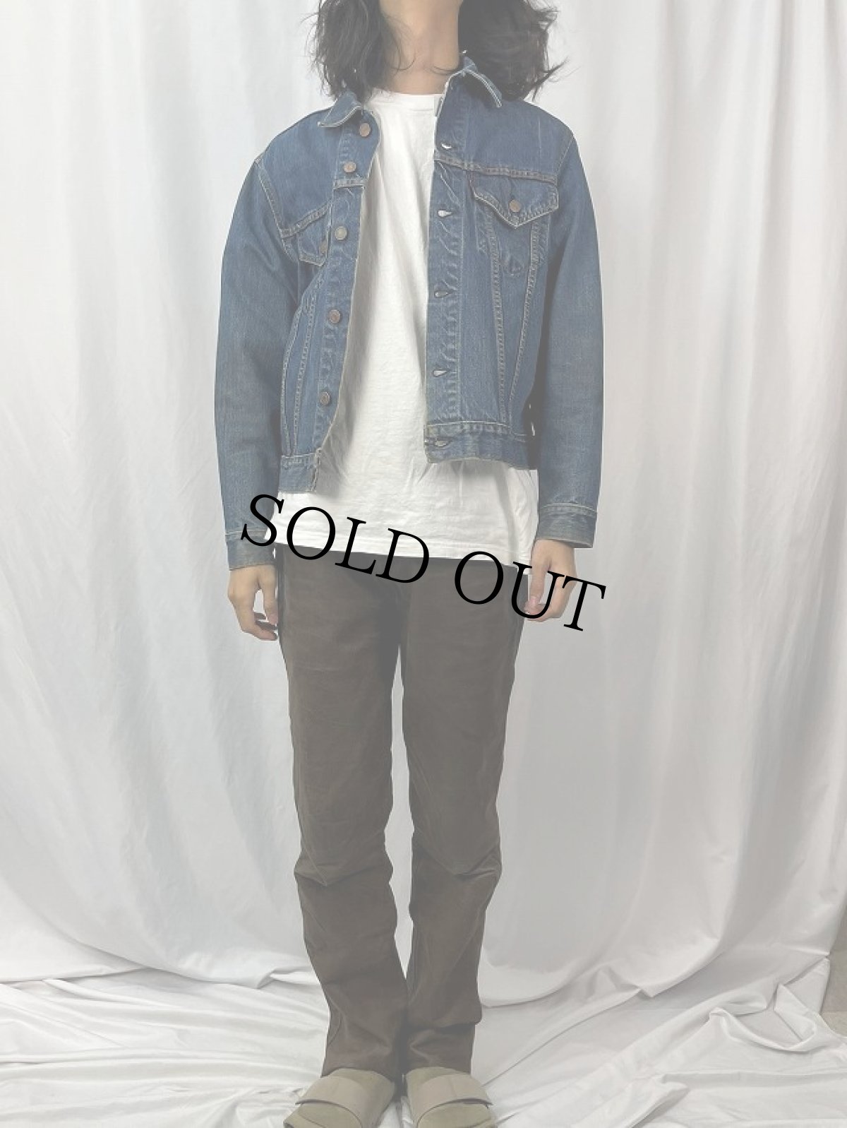 画像2: 60's LEVI'S 70505 BIGE デニムジャケット (2)