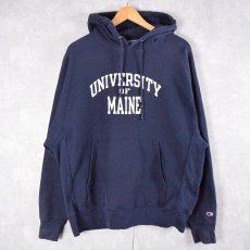 画像1: 00's Champion REVERSE WEAVE "UNIVERSITY OF MAINE" プリントスウェットフーディー L (1)