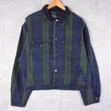 画像1: 90's POLO Ralph Lauren USA製 チェック柄 ダックジャケット L (1)