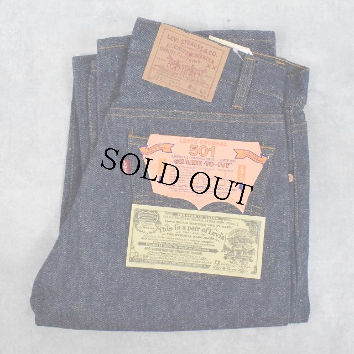 画像1: 90's Levi's 501 USA製 デニムパンツ フラッシャー付きDEADSTOCK W31 (1)