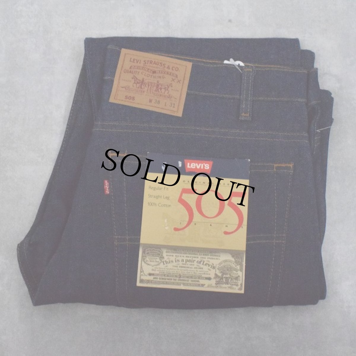 画像1: 90's Levi's 505 USA製 デニムパンツ フラッシャー付きDEADSTOCK W38 (1)