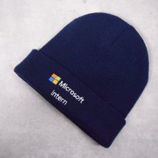 画像1: Microsoft コンピューター企業 ロゴ刺繍 ニットキャップ (1)